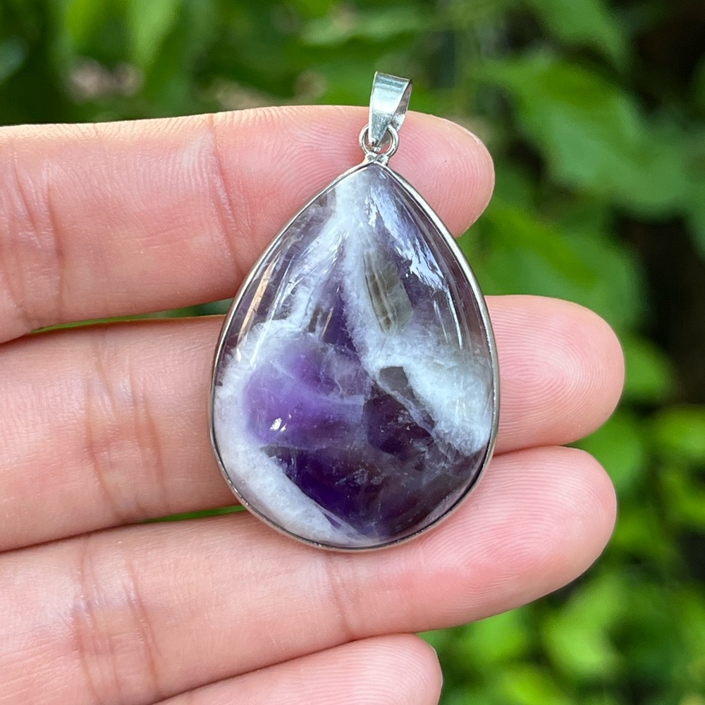 Silver‎ plated dream amethyst pendant 2095